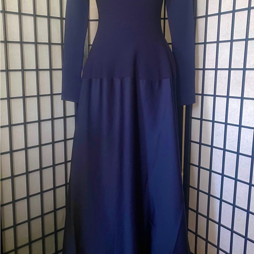 Jonathan Simkhai Navy Long-Sleeve Maxi Dress